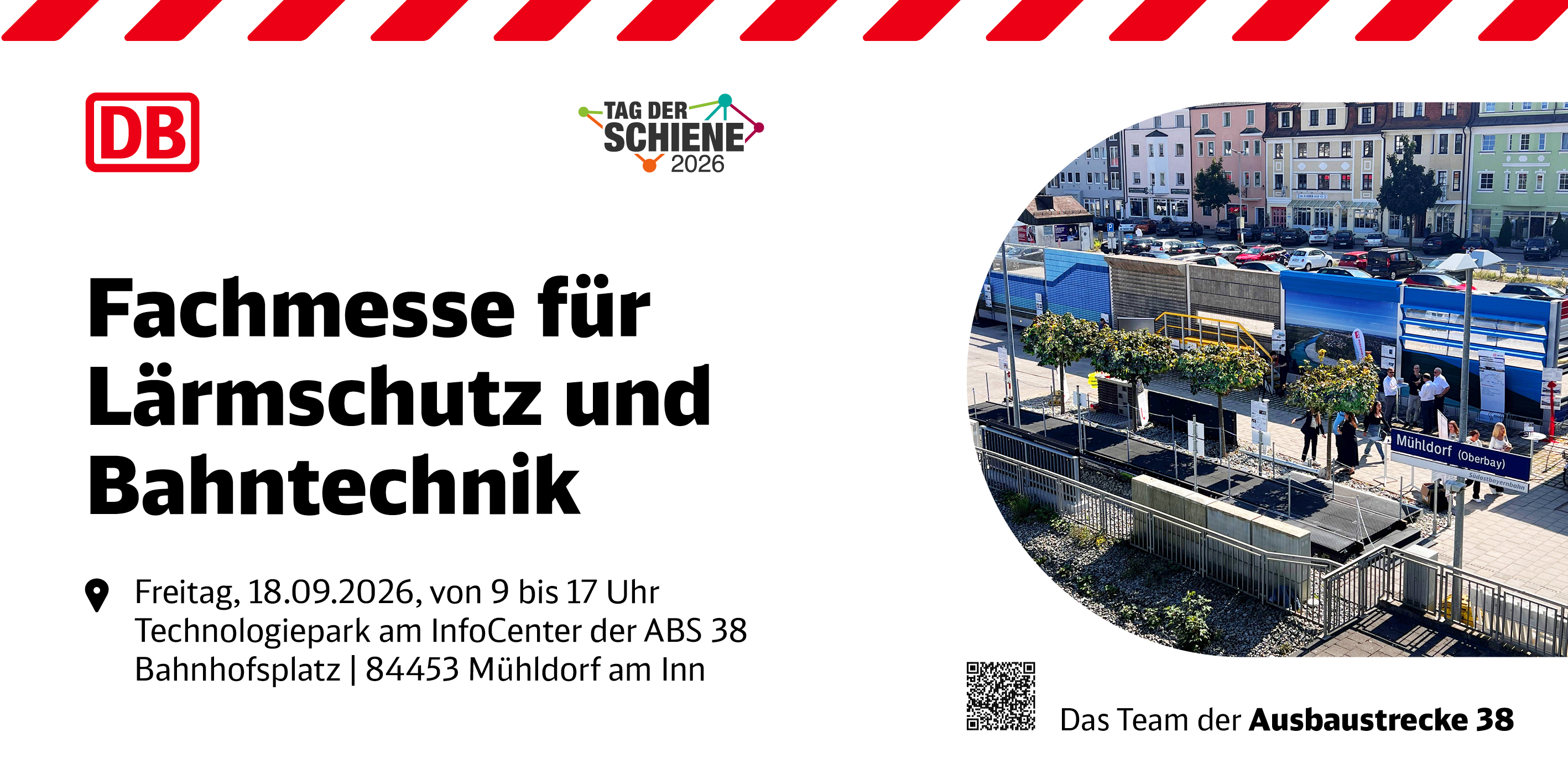 Plakat zur Fachmesse für Lärmschutz und Bahntechnik am 18.09.2026 in Mühldorf am Inn